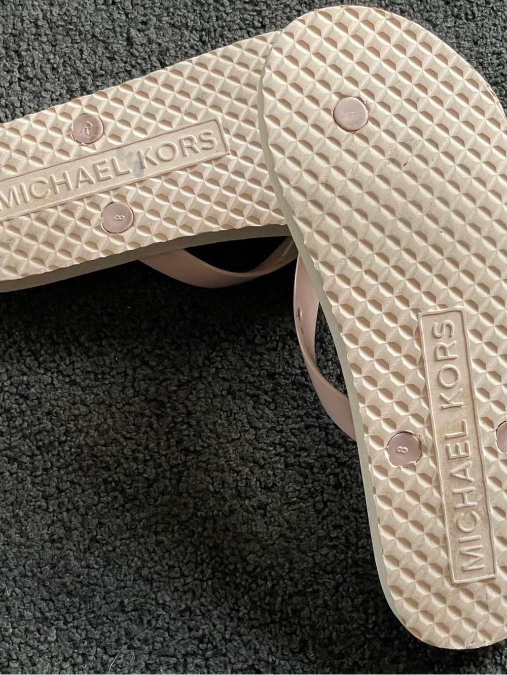 Michael Kors Blush Pink Logo Thong Sandals - Picture 2 of 2